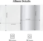 Vienrose Small Photo Album 3-Pack 5 x 7 Photo Book Album, Each Picture Book Holds 52 Photos Mini Photo Book with Customizable Cover, Postcard Album, Baby Photo Albums (Transparent)