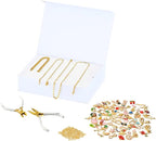 FabuLove Charm Jewelry Kit - DIY Necklace, Bracelet & Ring Set with 100+ Charms, Tools & Jump Rings | Personalized Accessories for Women | Fun Craft Activity for Friends & Family (Gold)