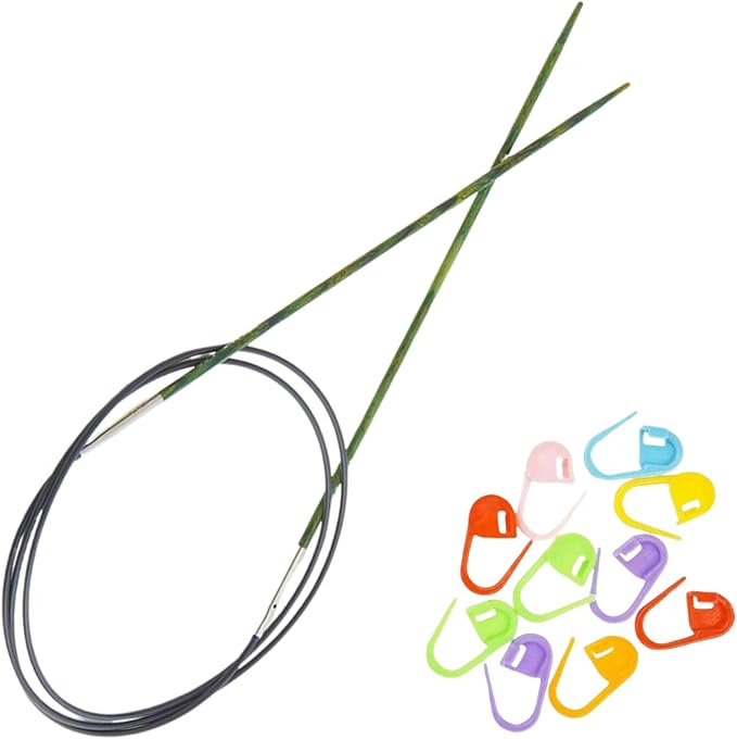 KnitPro Dreamz Circular Knitting Needles 10 inch, Size 0 (25cm, 2.00mm) with 10 Colorful Stitch Markers