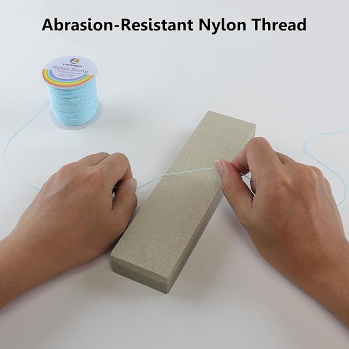 0.8mm Nylon String, Strong Bracelet String, Durable Nylon Cord for Jewelry Making, Bracelets, Beading, Necklaces, Rattail Braiding, Kumihimo, Wind Chimes, Blinds and Handicrafts