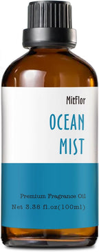 Ocean Mist Fragrance Oil, MitFlor Single Scented Oil, Large Size Premium Grade Fragrance Oil (3.38 OZ/100ML), Perfume, Soap, Candle Making Scent, Fresh Summer Essential Oils for Diffuser