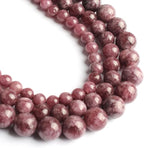 35pcs 10mm Natural Stone Beads Lepidolite Beads Crystal Gemstone for Jewelry Making, DIY Bracelet Necklace