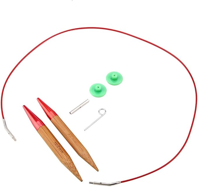 Eatbuy Circular Knitting Needles Set,13 Sizes Interchangeable Carbonized Bamboo Needles Set Crochet Needle with Storage Bag for DIY Handmade Knitting Projects