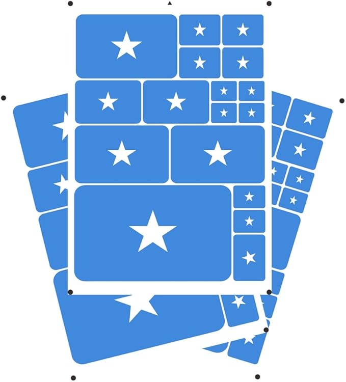 World Seven Continents Most Country Somalia Flag Stickers Different Sizes Sticker (Blue Somalia)