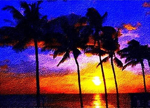 YAKOLECI Latch Hook Kits for Adults, Color Printed DIY Carpet Crafts Arts for Home Decoration Festival Gift 31''X19'' (Seaside)