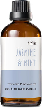Jasmine & Mint Fragrance Oil, MitFlor 3.38 OZ/100ml Hotel Diffuser Oils,Premium Grade Fragrance Oil for Soap & Candle Making Scent, Aromatherapy Essential Oil, Fresh Scent for Home Fragrance