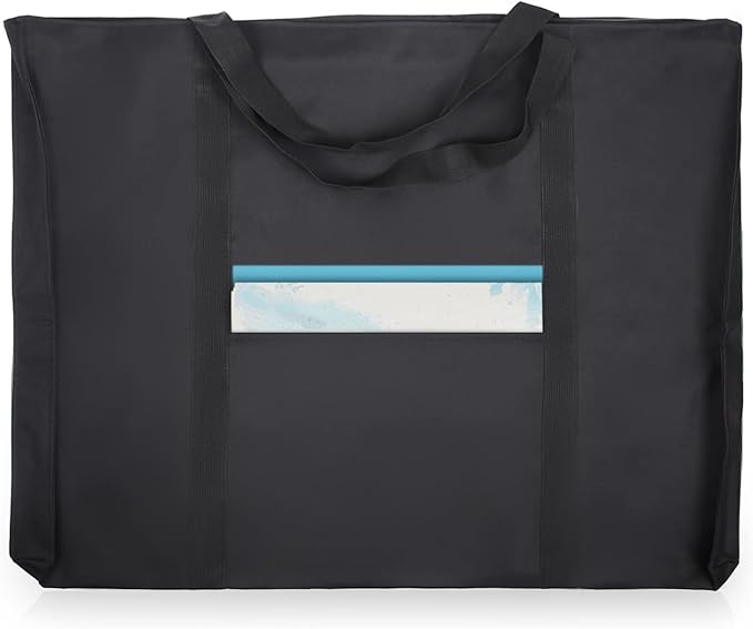 JJRING Dacron Light Weight Art Portfolio Bag, 19.6'' x 25.6'' for 18'' by 24'', Black Carrying Storage Case for Poster, Sketching, and Drawing