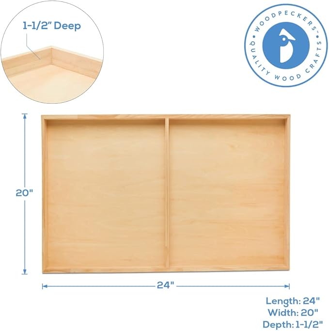 Large Birch Painting Panel 20 x 24 x 1-1/2-inch, Wood Canvas Boards for Painting, Blank Signs for Crafts, by Woodpeckers