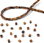 Natural Yellow Tiger Eye Square Stone Beads 4x4mm 85pcs Cube Loose Semi Gemstone Beads for Jewelry Making Design