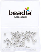 Platinum Plated Round Spacer Beads 5mm 60pcs for Jewelry Making Findings Non Tarnish