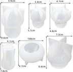 6 Pack Mushroom Mold Mushroom Candle Mold Plant Resin Mold Clay Mold Candle Making Molds Craft Supplies 3D Mold Silicone Mold for Resin Resin Casting Mold
