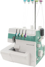 Overlock Sewing Machine, 1200SPM 3/4 Thread Serger with Differential Feed Roll Hem, Electric Sewing Machine for Home Workshop (Green White)