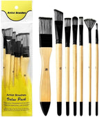 Paint Brushes Set, 1 Pack 7 Pcs Round-Pointed Tip Nylon Hair Artist Acrylic Paint Brushes for Acrylic Painting Oil Watercolor, Face Nail Art, Canvas, Miniature Detailing & Rock Painting