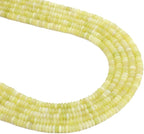 Natural Lemon Jade Spacer Beads Caps Rondelle Disk Loose Beads for Beading Jewelry Making 4mmx2mm 38cm