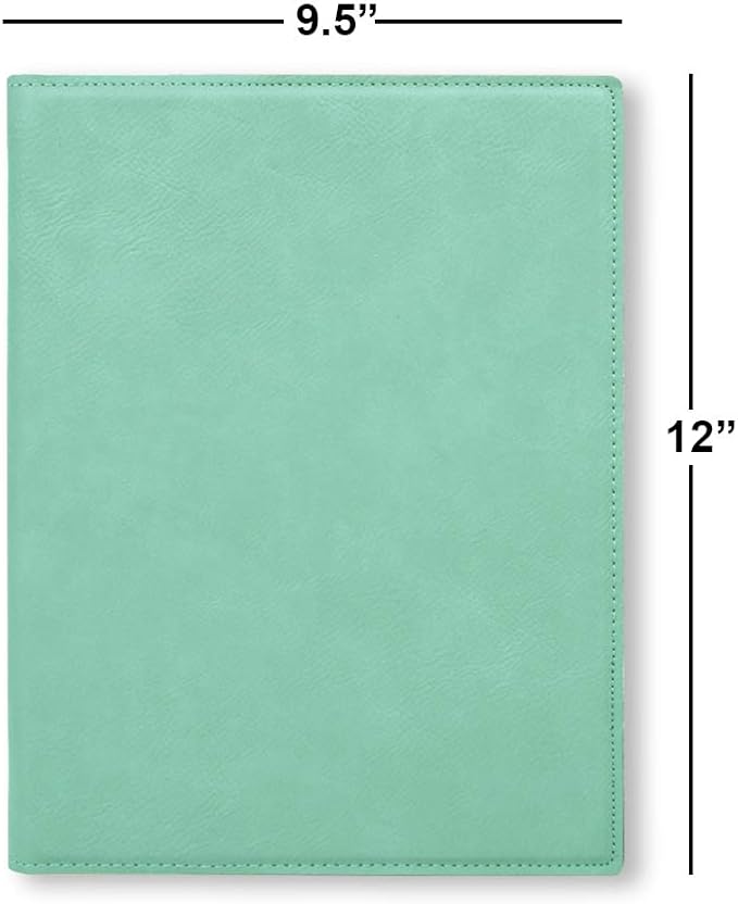 Large 9.5" X 12" Portfolio Notepad, Lineman, Personalized Engraving Included (Teal)