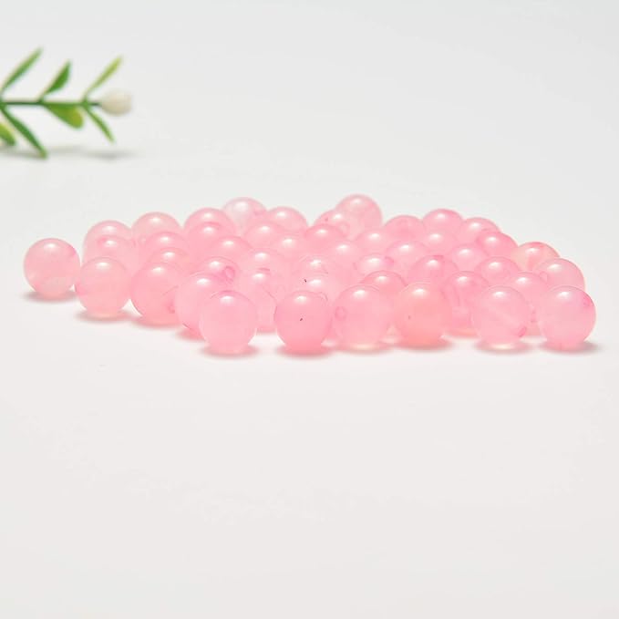 NCB 200pcs 6mm Rose Quartz Loose Beads for Jewelry Making, Natural Semi Precious Beads Round Smooth Gemstones Spacer Beads Charms for Necklaces Bracelets (Rose Quartz, 6mm 200Beads)