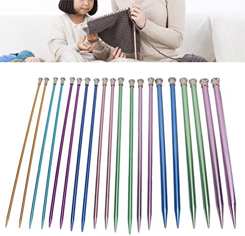 10 Pairs Knitting Needles Set Single Pointed Straight Sweater Knitting Needles Aluminum Knitting Needles in Various Sizes