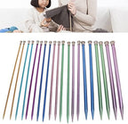 10 Pairs Knitting Needles Set Single Pointed Straight Sweater Knitting Needles Aluminum Knitting Needles in Various Sizes