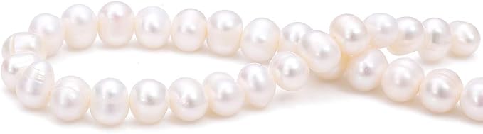 Natural Pearl Beads Potato 6-7mm White Freshwater Cultured Loose Gemstone Beads for DIY Jewelry Making 13.8''/Strand