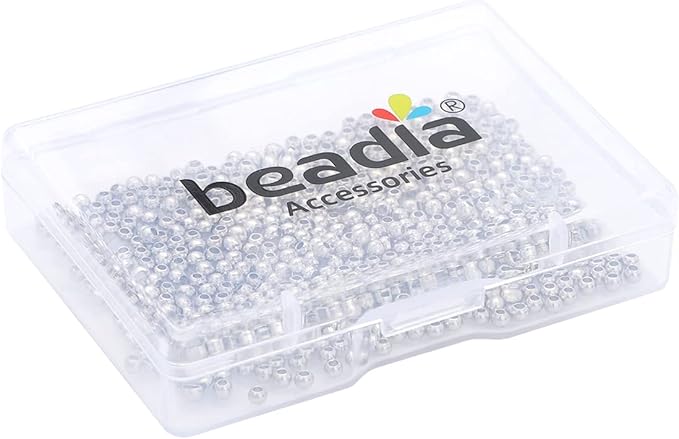 Platinum Plated Round Spacer Beads 2.5mm 500pcs for Jewelry Making Findings Non Tarnish