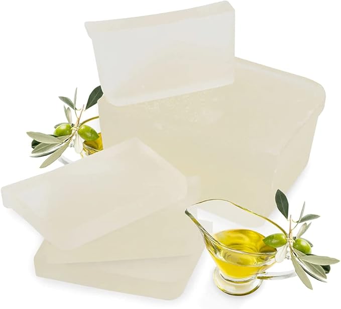 Primal Elements Olive Oil Soap Base - Moisturizing Melt and Pour Glycerin Soap Base for Crafting and Soap Making, Easy to Cut - 2 Pound
