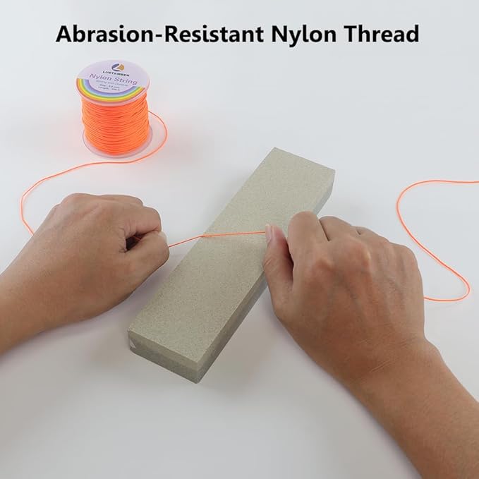 0.8mm Nylon String, Strong Bracelet String, Durable Nylon Cord for Jewelry Making, Bracelets, Beading, Necklaces, Rattail Braiding, Kumihimo, Wind Chimes, Blinds and Handicrafts