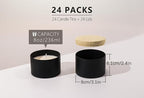 Aroparc Candle Tins 8oz with Lids, 24 Pack Seamless Candle Containers for Candle Making Supplies Empty Candle Jars - Wood Grain Lids Black Tins