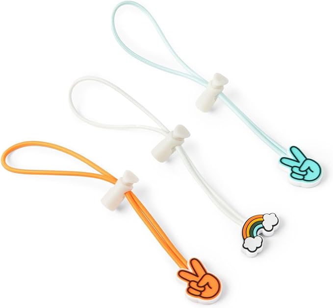 Soolla Studio Ties, Clay Bag Ties & Tool Wraps, 3-Packs, Rainbow, Orange & Blue Peace Signs, Pottery & Ceramic Bag Closure (Mixed)