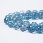 4mm 90pcs Blue Topaz Crystal Quartz Natural Stone Round Loose Beads for Jewelry Making DIY Bracelet Necklace Earrings (Blue Crystal, 4mm)