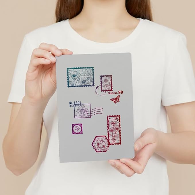 GLOBLELAND Vintage Flower Stamp Clear Stamps for DIY Scrapbooking Butterfly Postmark Silicone Stamp Seals Transparent Stamps for Cards Making Photo Album Journal Home Decoration 8.27×5.83inch