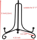 (2 pack)Iron Display Stand, Black Iron Easel Plate Display Photo Holder Stand, Displays Picture Frames, Cookbooks, Decorative Plates, Tablets and Art 5 Inch