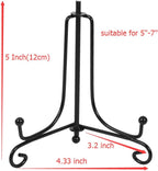 (4 pack)Iron Display Stand, Black Iron Easel Plate Display Photo Holder Stand, Displays Picture Frames, Cookbooks, Decorative Plates, Tablets and Art 5 Inch