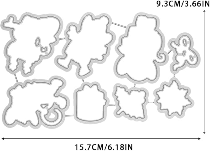 Christmas Clear Stamp Set Reusable Clear Silicone Stamps with Pumpkins, Skulls, Bats, Santa Claus and Holiday Designs for Cards, Scrapbooking, journaling and DIY templates (Christmas Mouse)