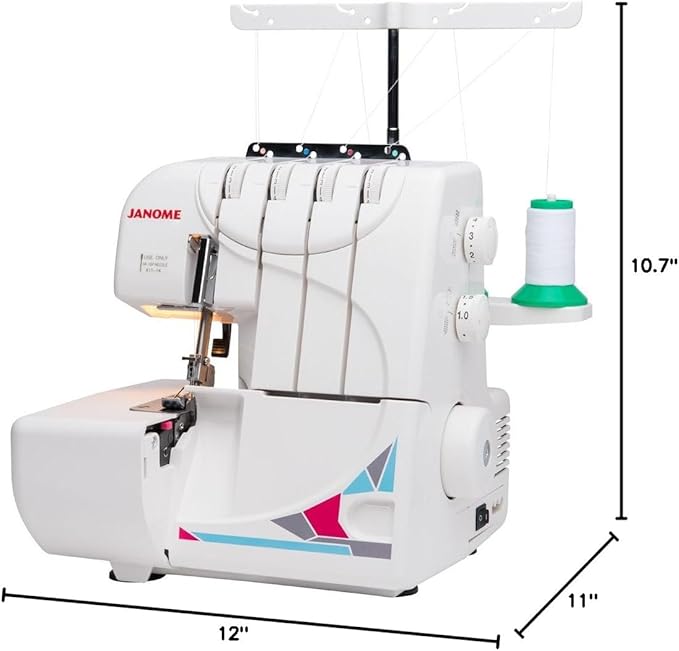 Janome MOD-8933 Serger with Lay-In Threading, 3 and 4 Thread Convertible with Differential Feed WHITE