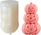 Halloween Pumpkin Candle Molds,3D Halloween Candle Mold Silicone Epoxy Resin Casting Molds for Candle Making Home Decorate Candle Making Aromatherapy Gypsum Candles Clay Craft