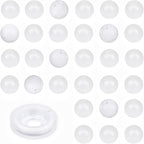 10mm 100pcs Natural Stone Beads White Jade Round Genuine Stone Beading Loose Gemstone Hole Size 1mm DIY Charm Smooth Beads for Bracelet Necklace Earrings (White Jade 10mm)