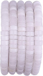 Natural White Agate Spacer Beads Caps Loose Semi Gemstone for Beading Jewelry Making 6mmx3mm 38cm