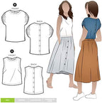 Style Arc Sewing Pattern - Bonnie Woven Tops (Sizes 18-30)