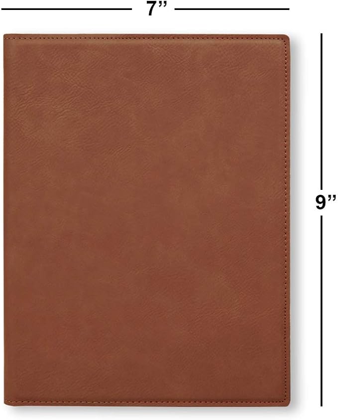 Small 7" X 9" Portfolio Notepad, Lineman, Personalized Engraving Included (Dark Brown)