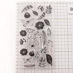 Flowers Leaf Background Clear Stamps with Sentiments, Dandelion Flowers Leaves Butterfly Clear Rubber Stamp for Holiday Card Making Decoration and DIY Scrapbooking Album DIY Crafts