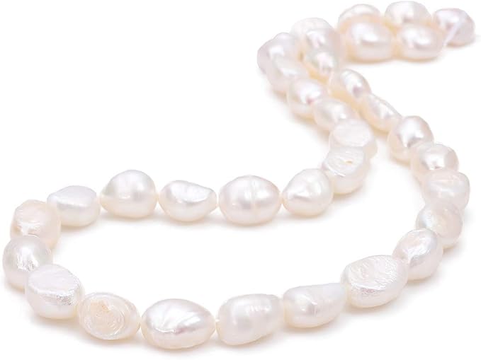 Natural Pearl Beads 8-9mm White Freshwater Cultured Loose Gemstone Beads for DIY Jewelry Making 13.8''/Strand