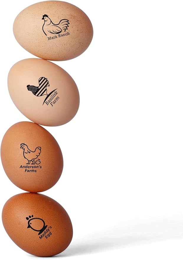 Egg Stamps for Fresh Eggs, Custom Stmap, Personalize Your Eggs with Wood Stamp, Stamper, Fun & Unique Designs Personalized, Two Handle Options (MTJDYZ20235115)