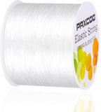 Paxcoo 1.4 mm Elastic Bracelet String Cord, White Stretch Bead Cord for Bracelet Making