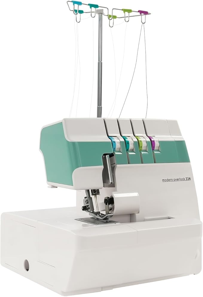 Serger Overlock Machine 1200 Stitches Per Minute Heavy Duty Metal Frame Portable 3-4 Thread Stitching Machine with Differential Feed System and Sewing Accessory Kit Included