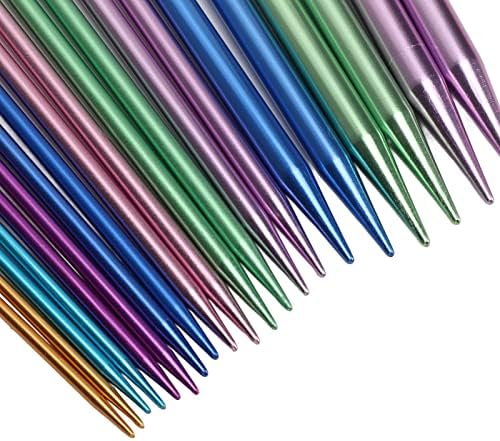 10 Pairs Knitting Needles Set Single Pointed Straight Sweater Knitting Needles Aluminum Knitting Needles in Various Sizes