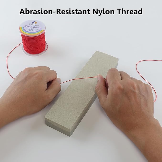 0.8mm Nylon String, Strong Bracelet String, Durable Nylon Cord for Jewelry Making, Bracelets, Beading, Necklaces, Rattail Braiding, Kumihimo, Wind Chimes, Blinds and Handicrafts