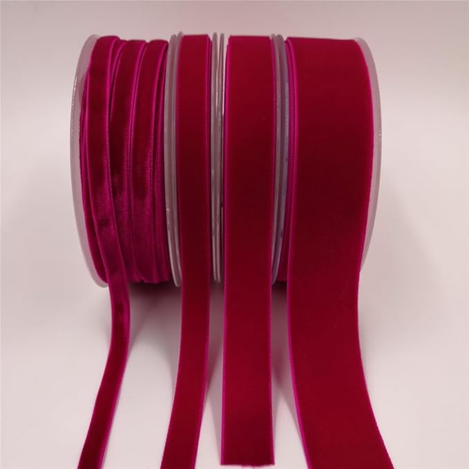 Nylon Single Face Velvet Ribbon,1 Inch X 25 Yards Spool (Shocking Pink)