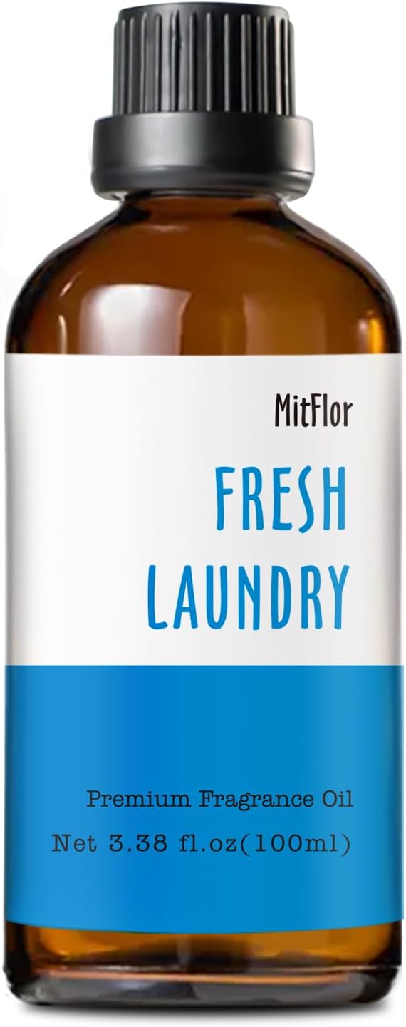 Fresh Laundry Fragrance Oil 3.38 OZ/100ML, MitFlor Single Scented Oil, Fragrance Oil for Soap & Candle Making, Aromatherapy Diffuser Oil