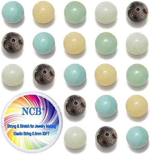NCB 100pcs 8mm Mixedcolor Amazonite Beads Natural Semi Precious Beads Round Smooth Gemstones Loose Spacer Beads Charms for Necklaces Bracelets Jewelry Making (Mixedcolor Amazonite, 8mm 100Beads)