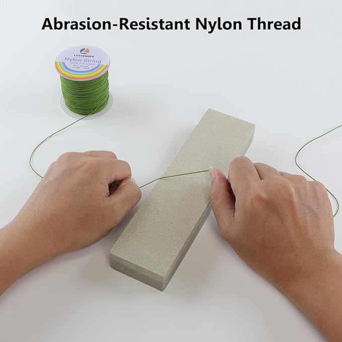 0.8mm Nylon String, Strong Bracelet String, Durable Nylon Cord for Jewelry Making, Bracelets, Beading, Necklaces, Rattail Braiding, Kumihimo, Wind Chimes, Blinds and Handicrafts